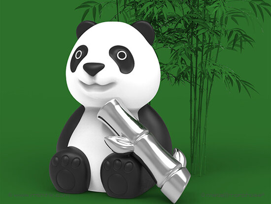 Sleutelhanger Panda.met bamboe.