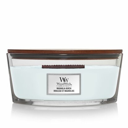 Woodwick Magnolia Birch candle Ellipse.