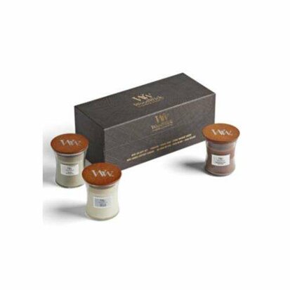 Wood wick Deluxe Gift Set 3 Mini Candle Woody