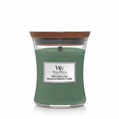 Woodwick Mint Leaves & Oak Medium