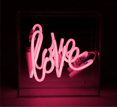 Mini glazen NEON bord "LOVE"