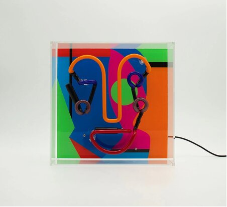 Glazen NEON reclame "MEMPHIS FACE"