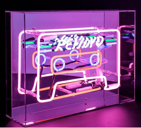 Glazen NEON bord "CASSETTE"