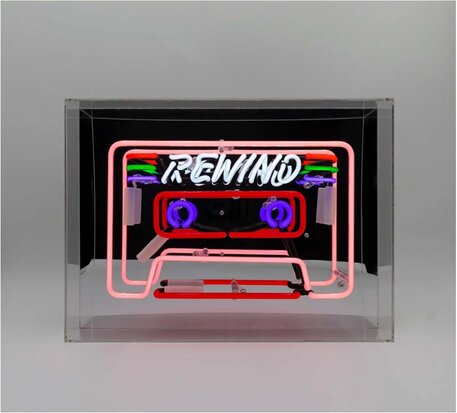 Glazen NEON bord "CASSETTE"