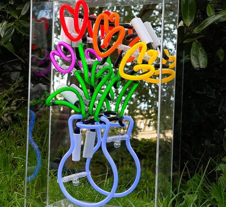 Glazen NEON bord "TULIPES"