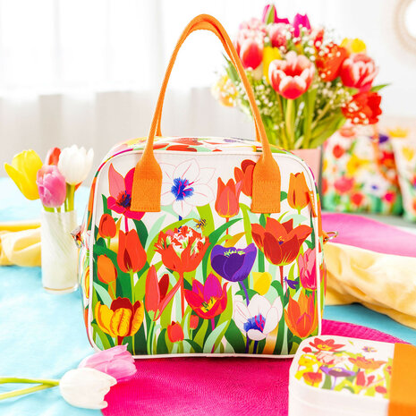 Geïsoleerde lunchtas tulpen 