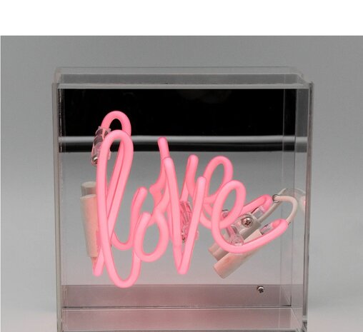 Mini glazen NEON bord "LOVE"