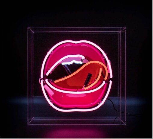 Grafisch glazen NEON bord "MOUTH"