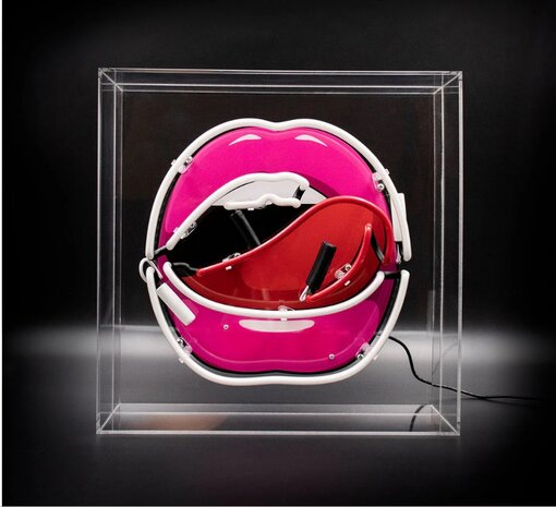 Grafisch glazen NEON bord "MOUTH"