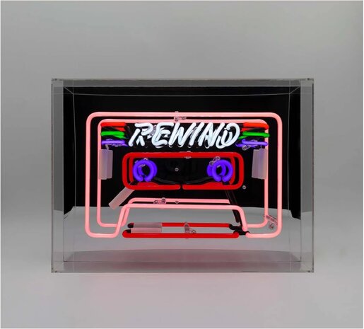 Glazen NEON bord "CASSETTE"