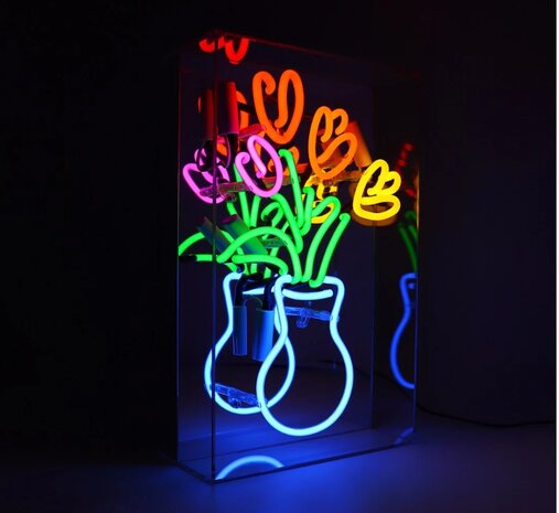 Glazen NEON bord "TULIPES"