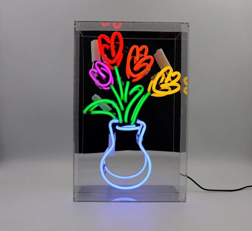 Glazen NEON bord "TULIPES"